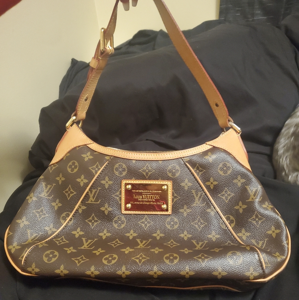 Louis Vuitton Thames Handbag Brown Leather Bag